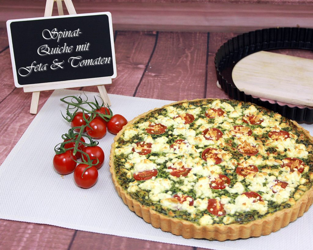 Spinat Quiche Mit Feta Tomaten Missbakeria